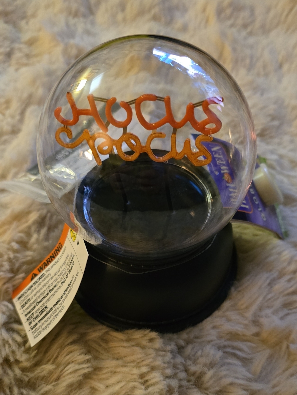 Hocus Pocus Neon Decorative Globe With Timer 5.5"
